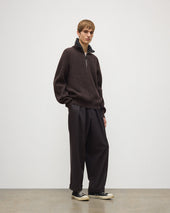 Chalmers Charcoal Half Zip Lambswool Jumper