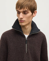Chalmers Charcoal Half Zip Lambswool Jumper