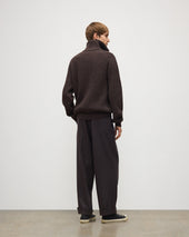 Chalmers Charcoal Half Zip Lambswool Jumper