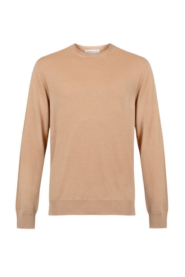 Merino Round Neck Camel Jumper