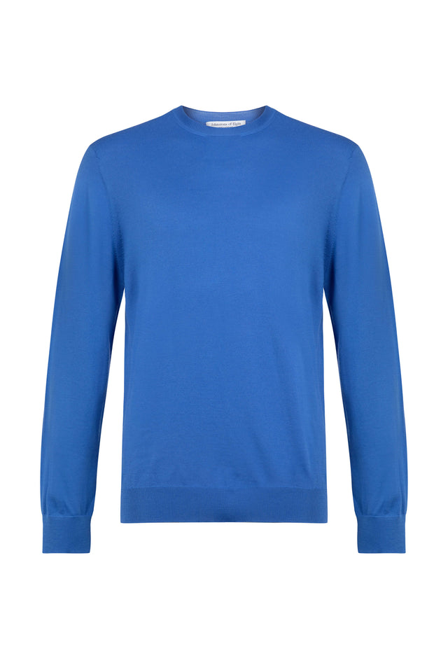 Merino Round Neck Blue Jumper