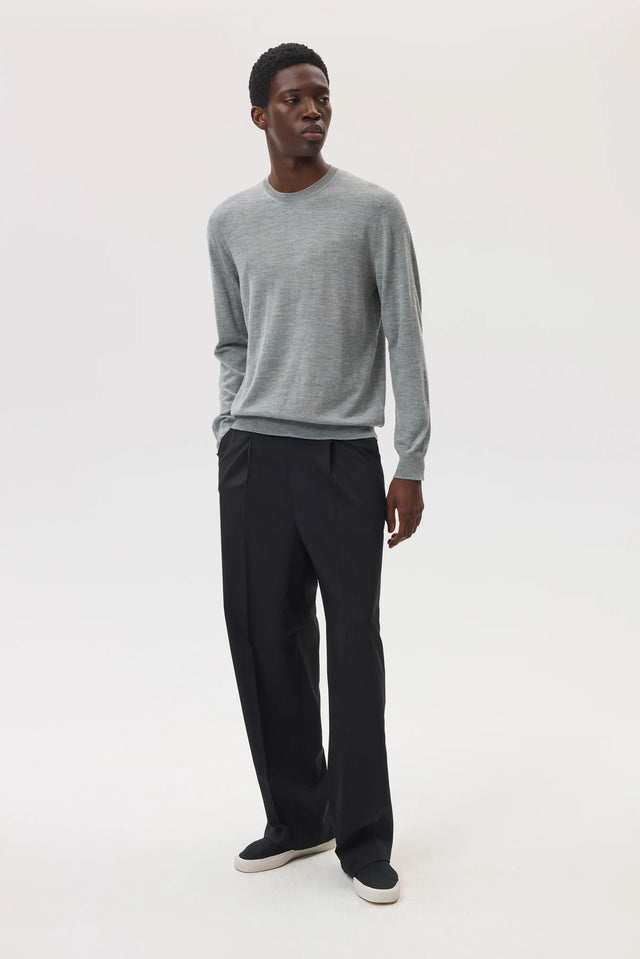 Merino Round Neck Light Grey Jumper