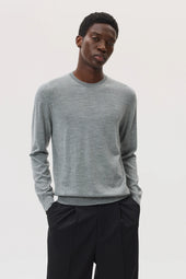 Merino Round Neck Light Grey Jumper