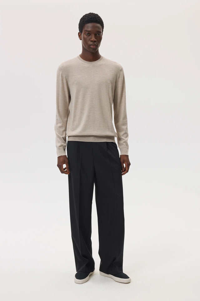 Merino Round Neck Natural Jumper