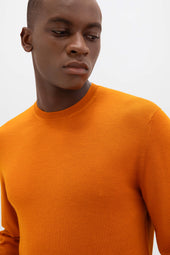 Merino Round Neck Orange Jumper