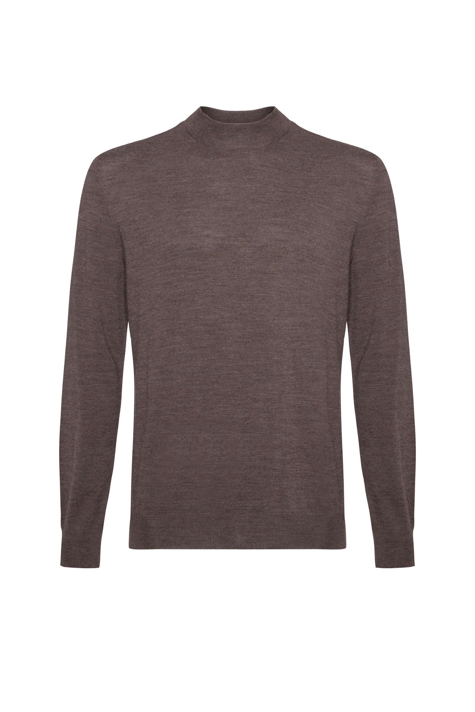 Mock Turtle Neck Merino Light Brown Jumper