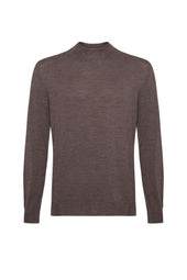 Mock Turtle Neck Merino Light Brown Jumper