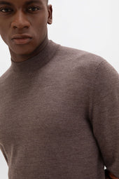 Mock Turtle Neck Merino Light Brown Jumper