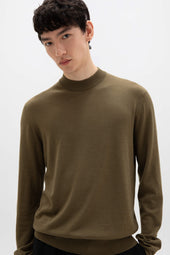 Mock Turtle Neck Merino Green Jumper