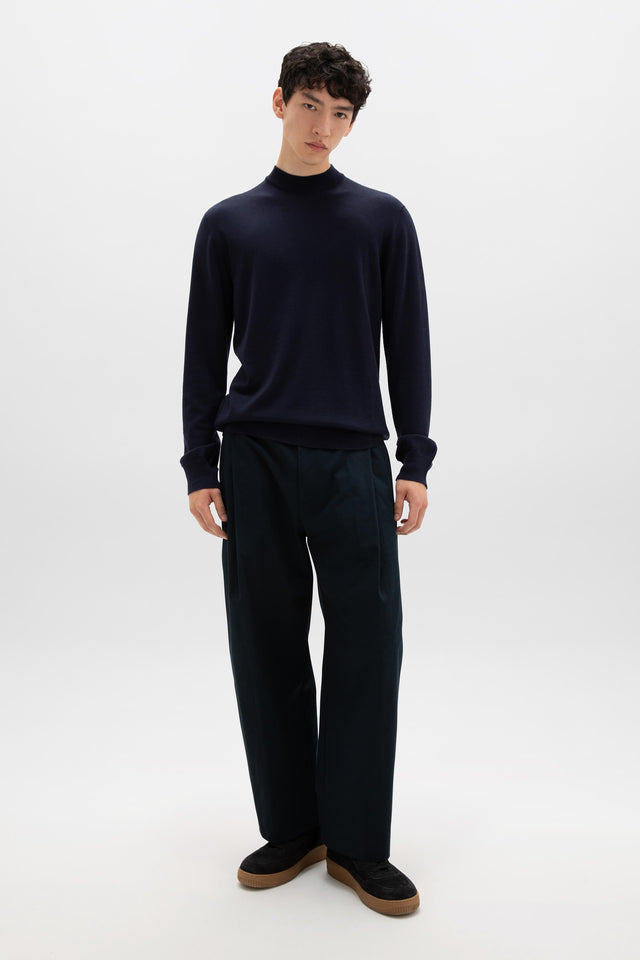 Mock Turtle Neck Merino Dark Navy Jumper