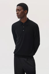 Merino Long Sleeve Polo Shirt