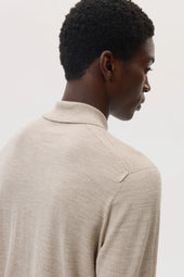 Merino Long Sleeve Natural Polo Shirt