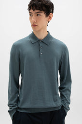 Merino Long Sleeve Polo Shirt