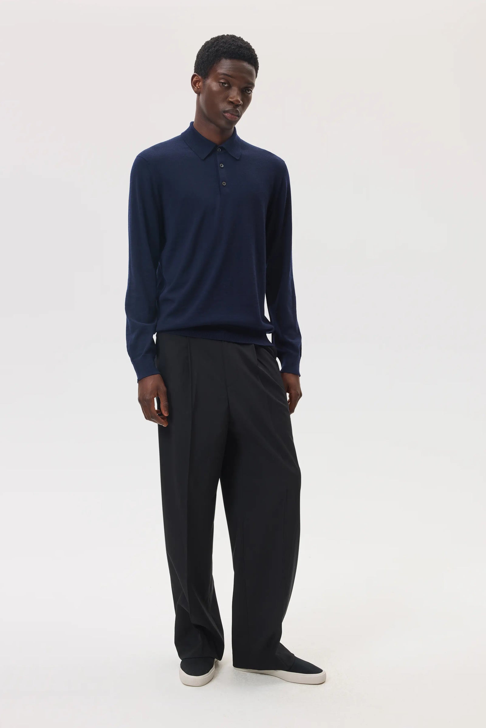 Merino Long Sleeve Polo Shirt