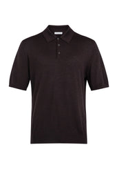 Superfine Merino Dark Brown Polo Shirt