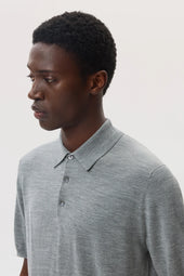 Superfine Merino Light Grey Polo Shirt