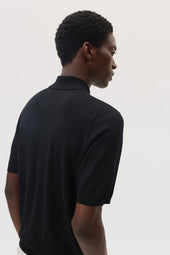 Superfine Merino Black Polo Shirt