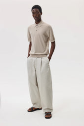 Superfine Merino Natural Polo Shirt