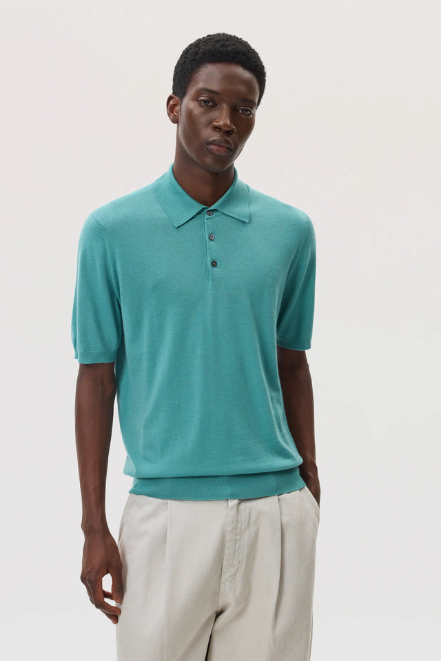 Superfine Merino Green Polo Shirt
