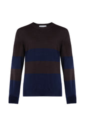 Colour Block Merino Dark Brown Jumper