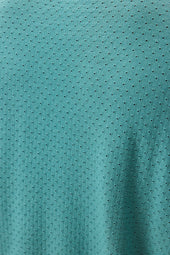 Superfine Merino Mesh Green Crew Neck Jumper