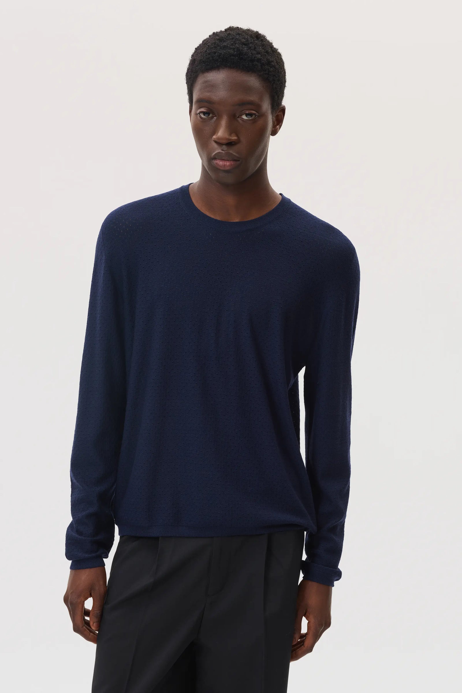 Superfine Merino Mesh Crew Neck