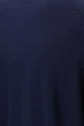 Superfine Merino Mesh Dark Navy Crew Neck