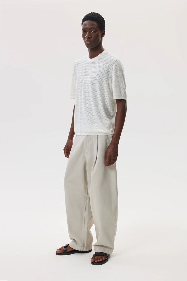 Superfine Merino Mesh White T-Shirt