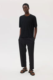 Superfine Merino Mesh Black T-Shirt