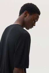 Superfine Merino Mesh Black T-Shirt