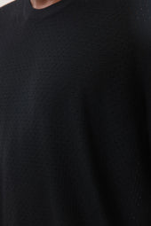 Superfine Merino Mesh Black T-Shirt