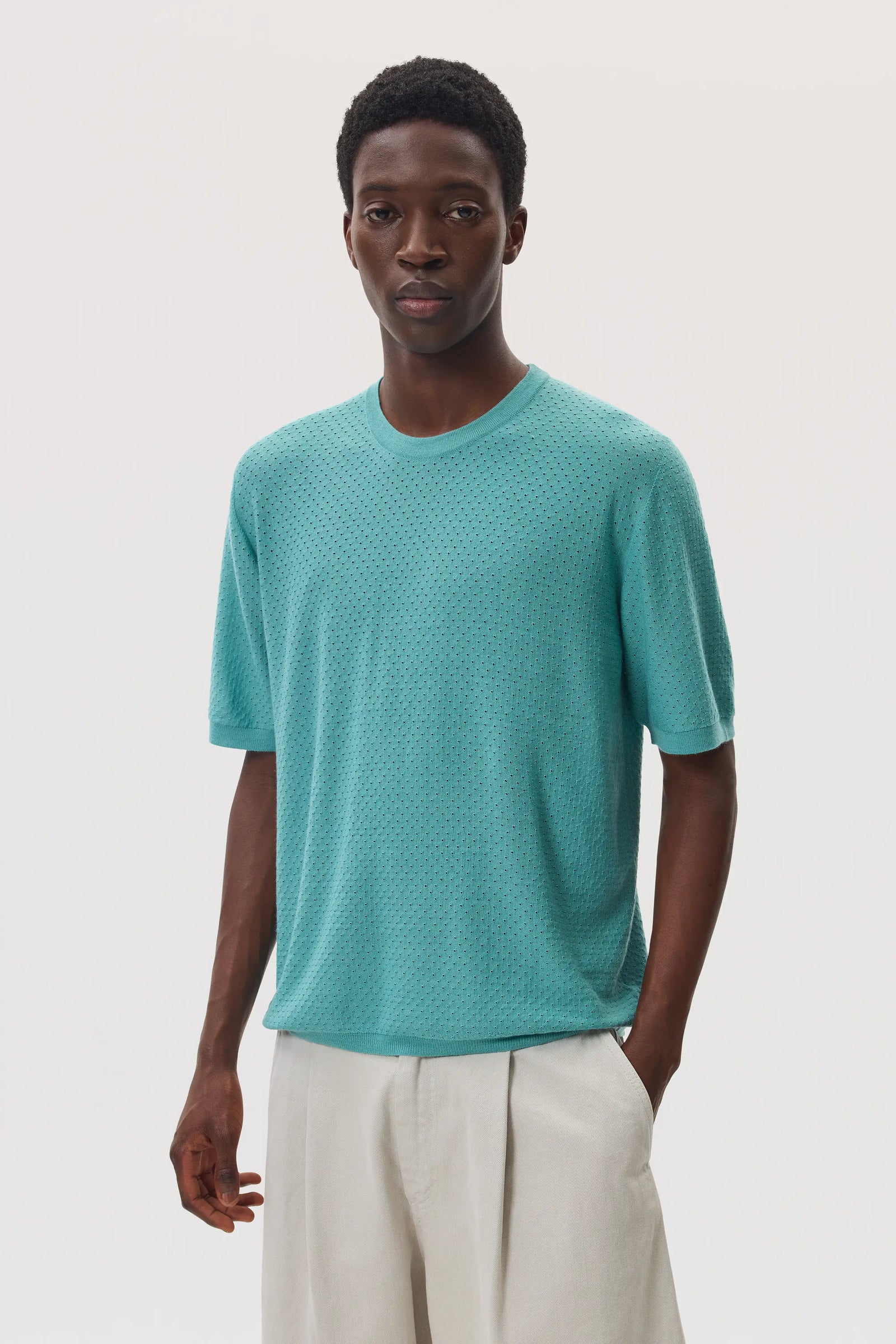 Superfine Merino Mesh Green T Shirt