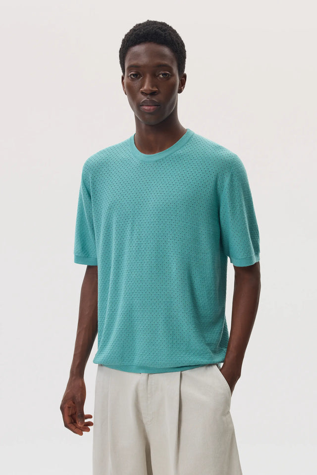 Superfine Merino Mesh Green T-Shirt