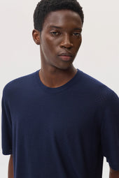 Superfine Merino Mesh Dark Navy T-Shirt