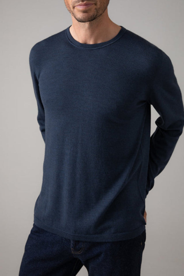 Relax Fit Merino Long Sleeve Blue T-shirt