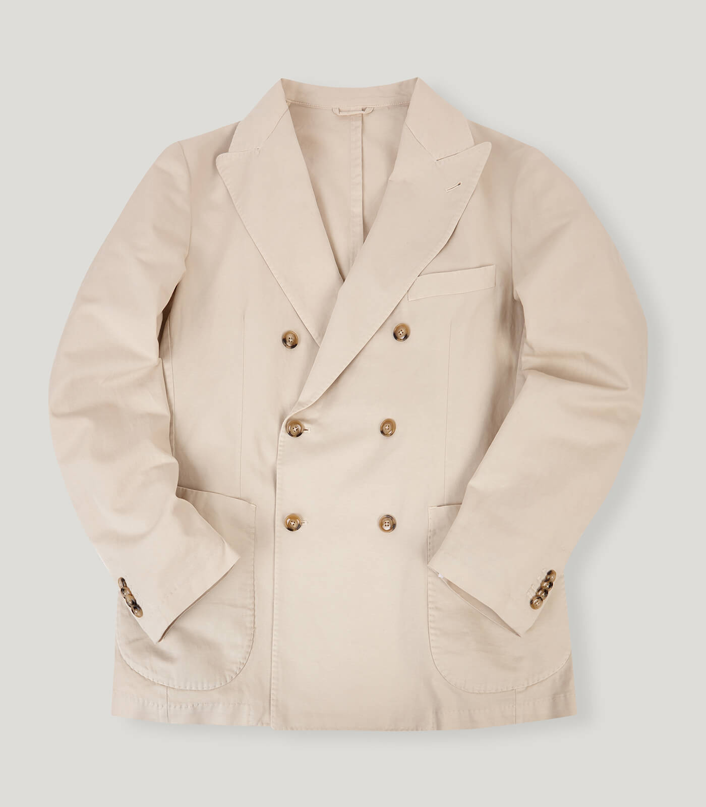 Cotton Linen Double Breasted Kennedy Jacket