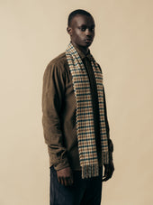 Selkirk Scarf in Pine / Tan Check Lambswool