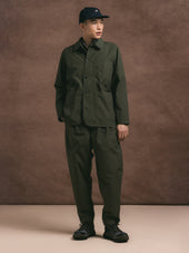 Huntly Jacket in Dark Olive Cotton Ripstop
