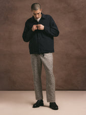 Wick Trouser in Taupe Check Bonded Wool