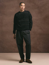 Junction Sweat in Peat / Black Knitted Fairisle