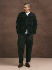 Neist Cardigan in Peat / Black Knitted Fairisle