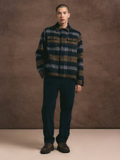 Haston Jacket in Navy Check Brushed Wool