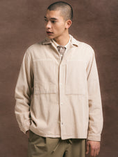 Durno Overshirt in Ecru Jumbo Cord