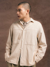 Durno Overshirt in Ecru Jumbo Cord