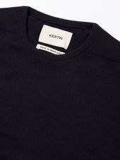 Fine Gauge Crew Neck in Navy Lambswool