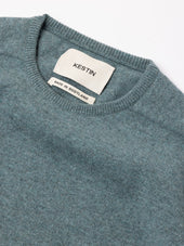 Fine Gauge Crew Neck in Teal Lambswool