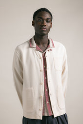 Dunvegan Cardigan in Natural Brushed Waffle
