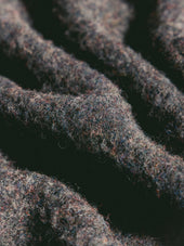 Lewis Brushed Shetland Polo in Charcoal Lambswool