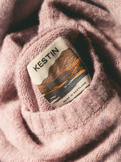 Brushed Shetland Crew in Pale Pink Lambswool