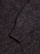 Lewis Brushed Shetland Polo in Charcoal Lambswool